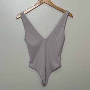 Babaton Contour Plunge V Neck Bodysuit Top Womens S